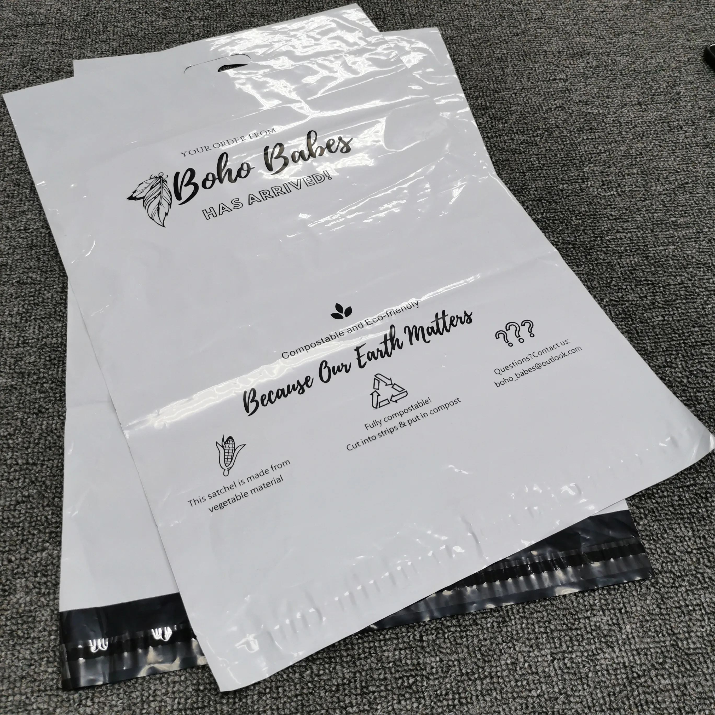 biodegradable Wholesale Free Sample Custom Logo Tear Proof Plastic Large Mailing Bag  mailing bag with handle