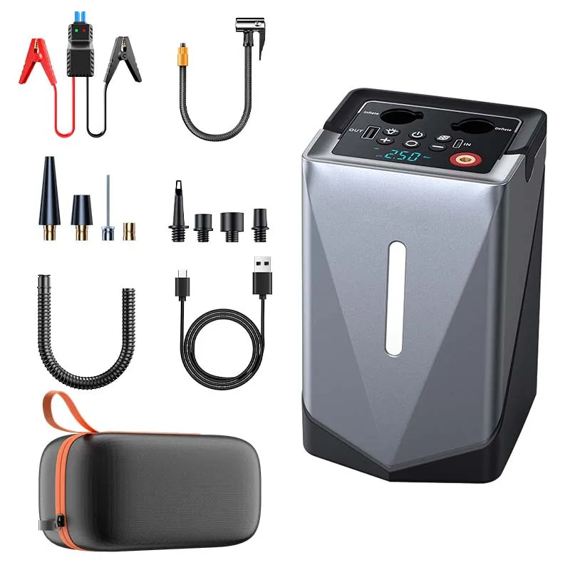 High Power Car Jump Starter & Air Compressor 12000mAh Battery Auto Emergency Booster Tools Jump Starter with Power Bank
