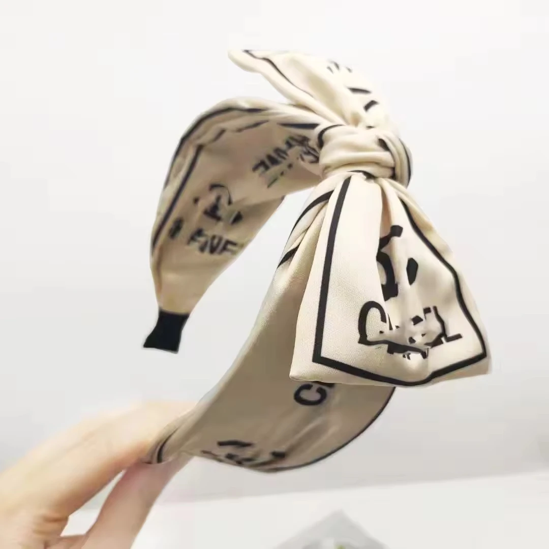 Luxury Designer Elastic Bowknot Hair Hoop Tying Fabric Headband Decoration Fashion C Brand Designer Headbands For Women