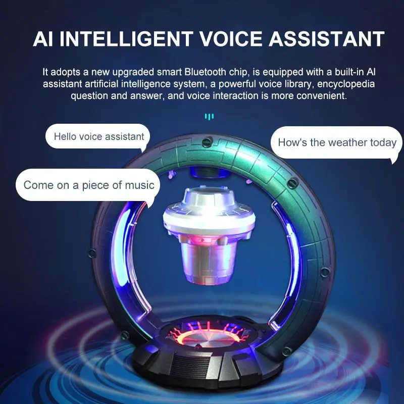 ESEEKGO Magnetic Levitation Technology Bt 5.0 Speaker Wireless Speaker Home Lighting Speaker