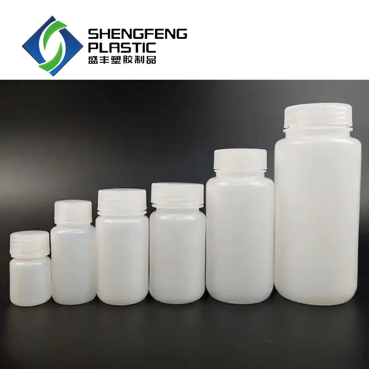 Plastic Chemical Bottles Amber Natural 4-1000ml Hdpe Caps Pp Lab Wide Mouth Reagent Bottle