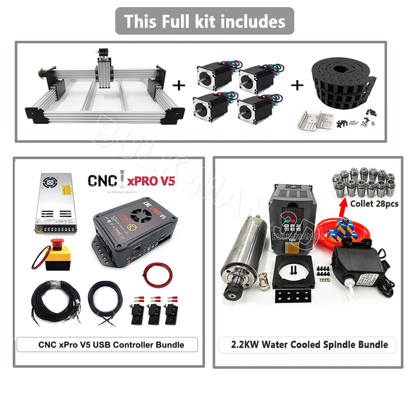 1515 WorkBee CNC Router with xPROV5 GRBL Controller with 2.2KW Water Cooled spindle Engraving Milling Machine Super september