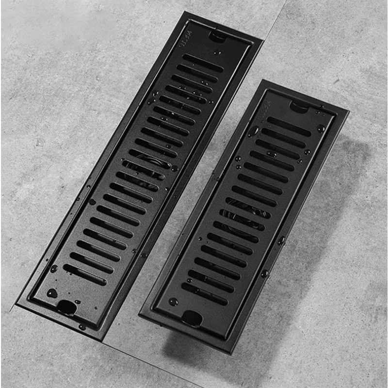 OEM ODM stainless steel bathroom balcony drainage automatic airtight floor drain line shower rectangular shower drains