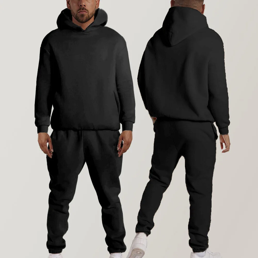 Manufacturer 100% Cotton Custom Printing Jogging Track Sweat Suit Unisex Men Jogger Sweatsuit Tracksuit Sweatpants Hoodie Set