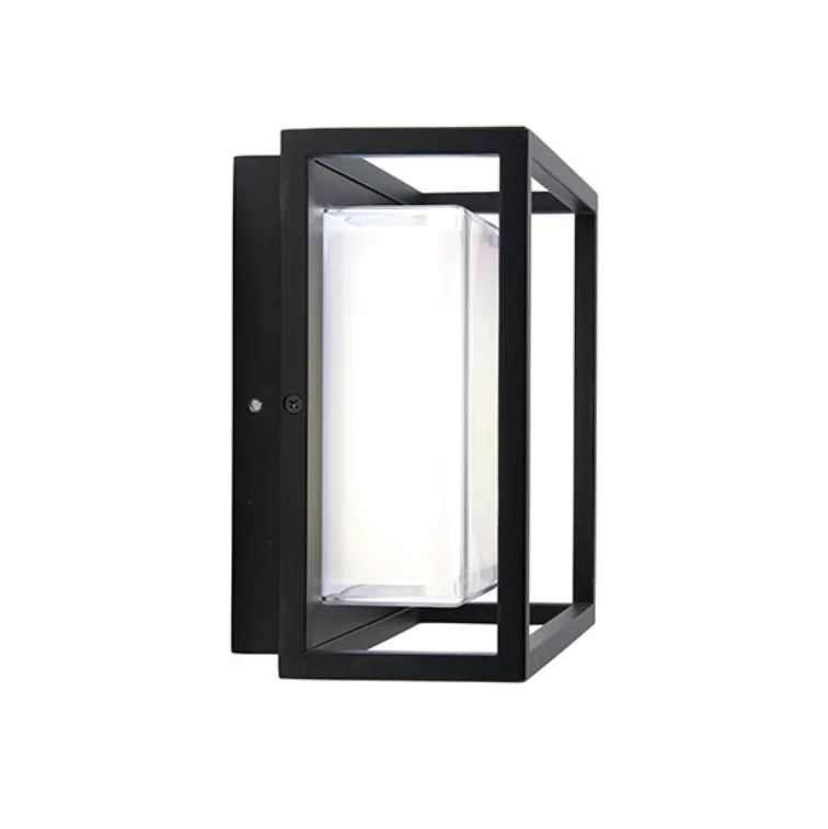 modern aluminum ip44 matte black pc shade square led outdoor wall lights exterior wall mounted