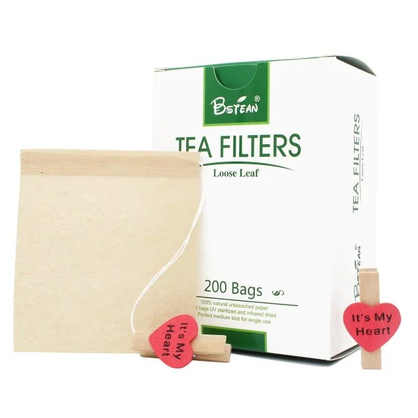 Custom Tea Packaging Box In Stock Natural Unbleached Disposable Empty Tea Steeping Filter Bag With Drawstring For Loose Leaf Tea