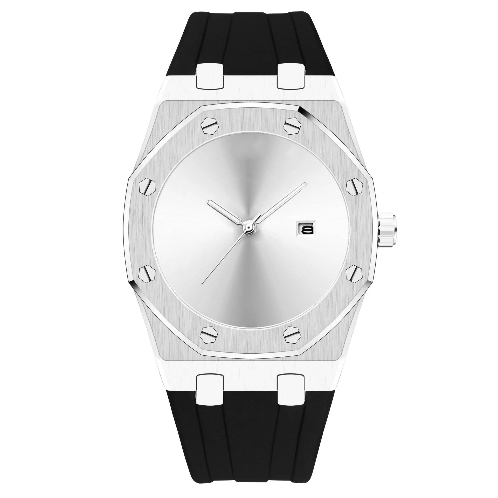 Swiss Brand Watches Men Minimalist Niche No Logo Stainless Steel Silicone Strap Sport Watch