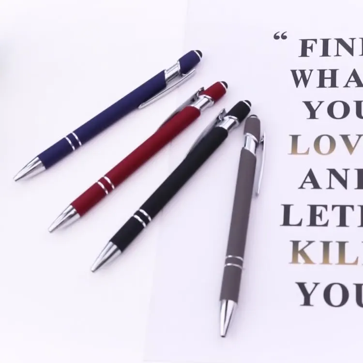 Pen For Touch Screens Ball Point Pen Writing Soft Touch Stylus Metal Ballpoint Pen With LOGO customization