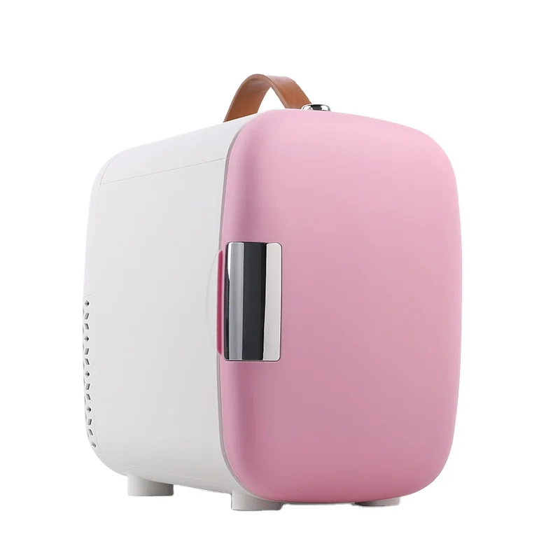 4 Litre 6 Cans Mini Fridge Luxury  Cooler  AC  USB Power Option Portable Small Fridge for the Office Bedroom Car Travel Skincare