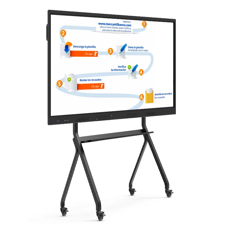 Hushida 85 inch infrared touch smart board whiteboard for zoom meeting solution