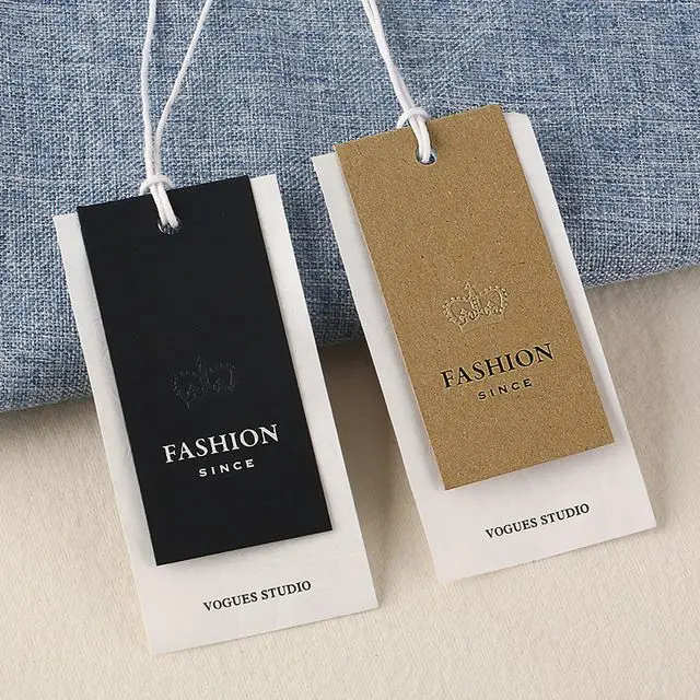 Hangtags for clothing Customizable Nordic style marble gilded coated paper OPP bag printing clothing store trademark logo design