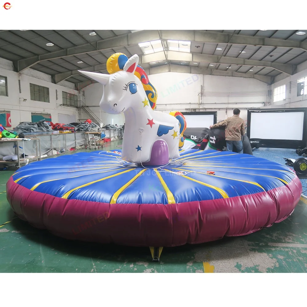 Free Door Shipping 5m Dia Commercial Inflatable Bull Riding Carnival Toys Manual Rodeo Bull Sport Game