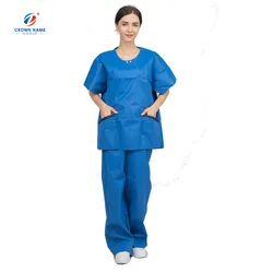 Custom made purple V-neck surgery hospital scrubs uniforms sets nursing