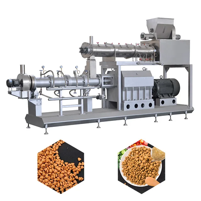 pet dog food product extruder 200kg/h dog feed pellet machine processing line manufacture