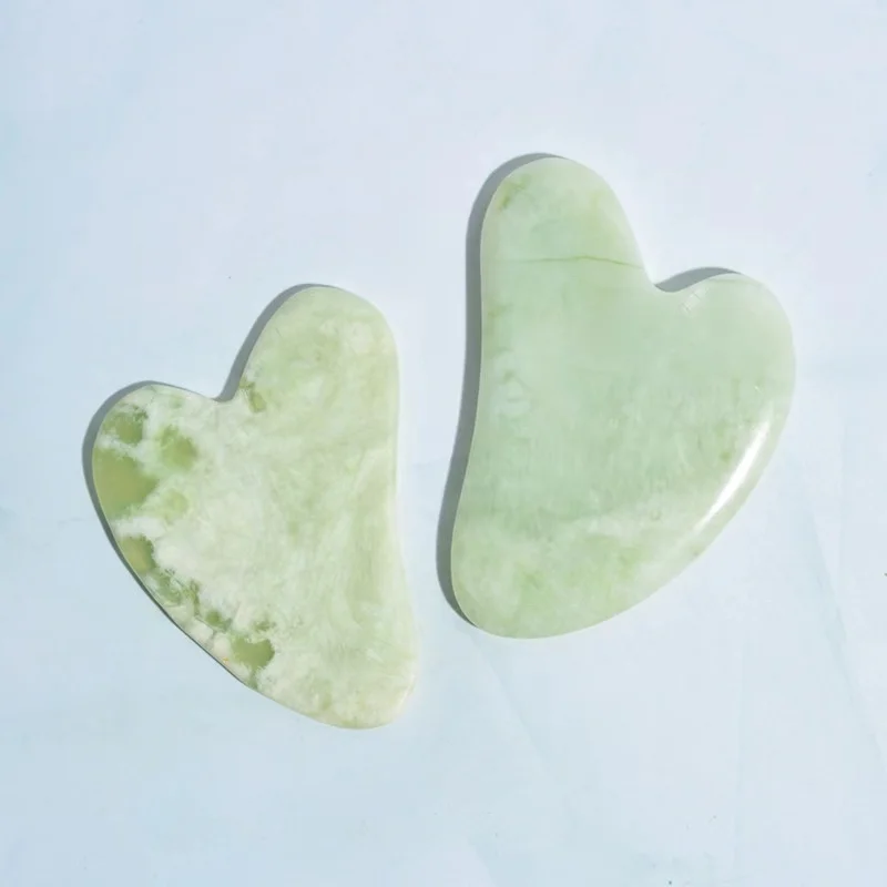 Original Xiuyan milk green jade stone gua sha Jiacui guasha facial massage tool private label beauty equipment