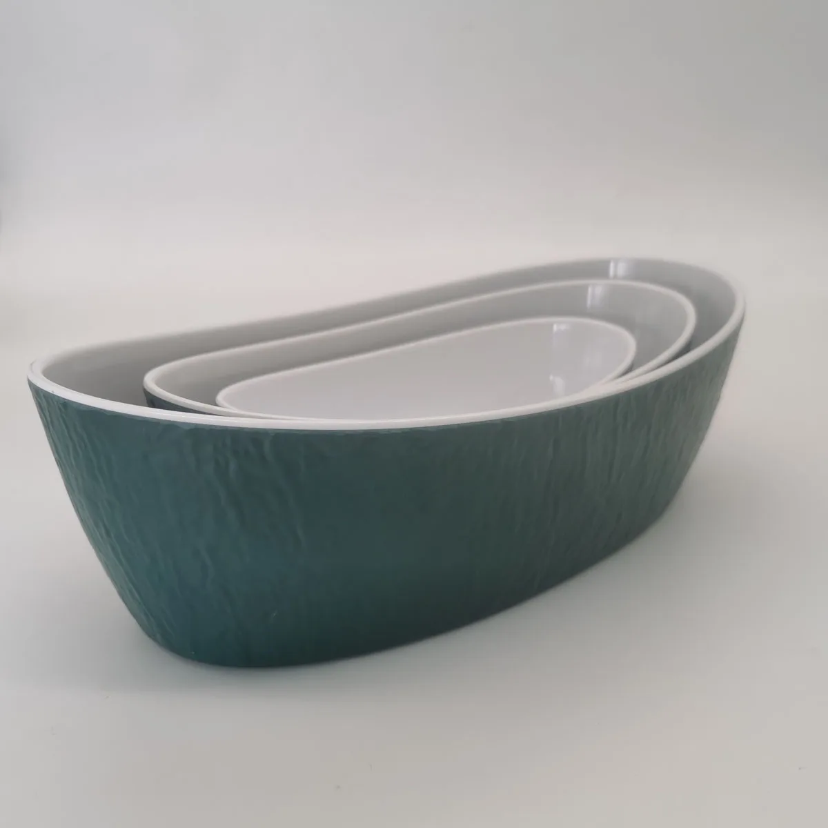 
Custom color Double walled insulated melamine nesting salad bowl set 