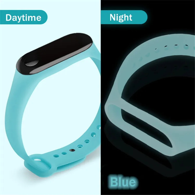 
Luminous Mi band 3 4 Strap mi3 watchbands accessories Night Light wrist Replacement for Xiaomi miband 3 4 smartband 