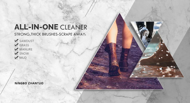 Garden Mud Boot Scraper Brush Indoor Outdoor Entryway Shoe Brush for Work Boots and Sneakers Wood Cleaning Products Plastic Hair