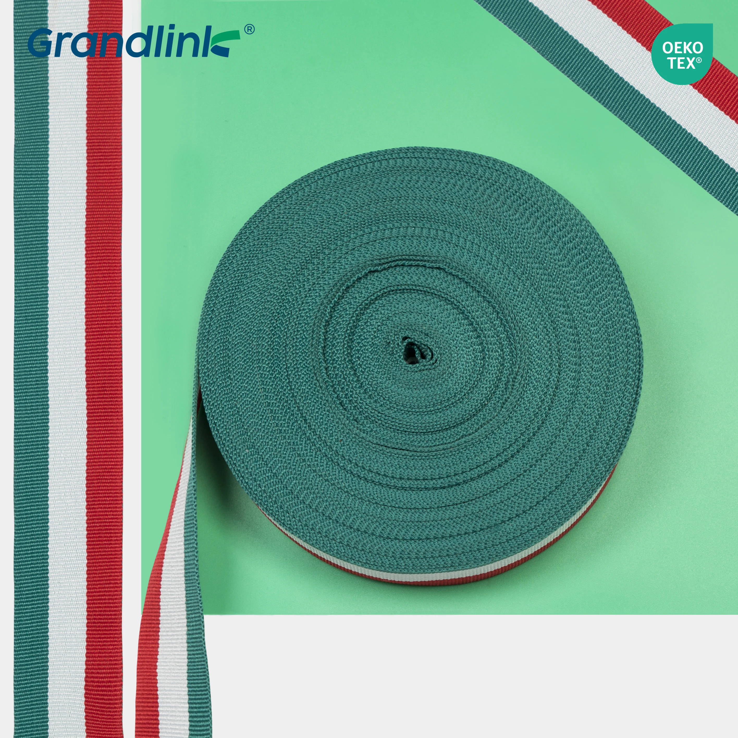 OEKO-TEX Custom Woven Logo 2 Inch Heavy-Duty Nylon Polyester Jacquard Printed Bag Webbing Tape for Home Textiles