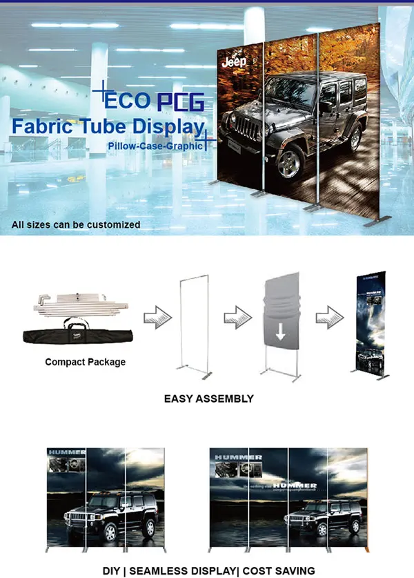  stretch fabric multifunctional display banner stand portable with two effect for sneeze