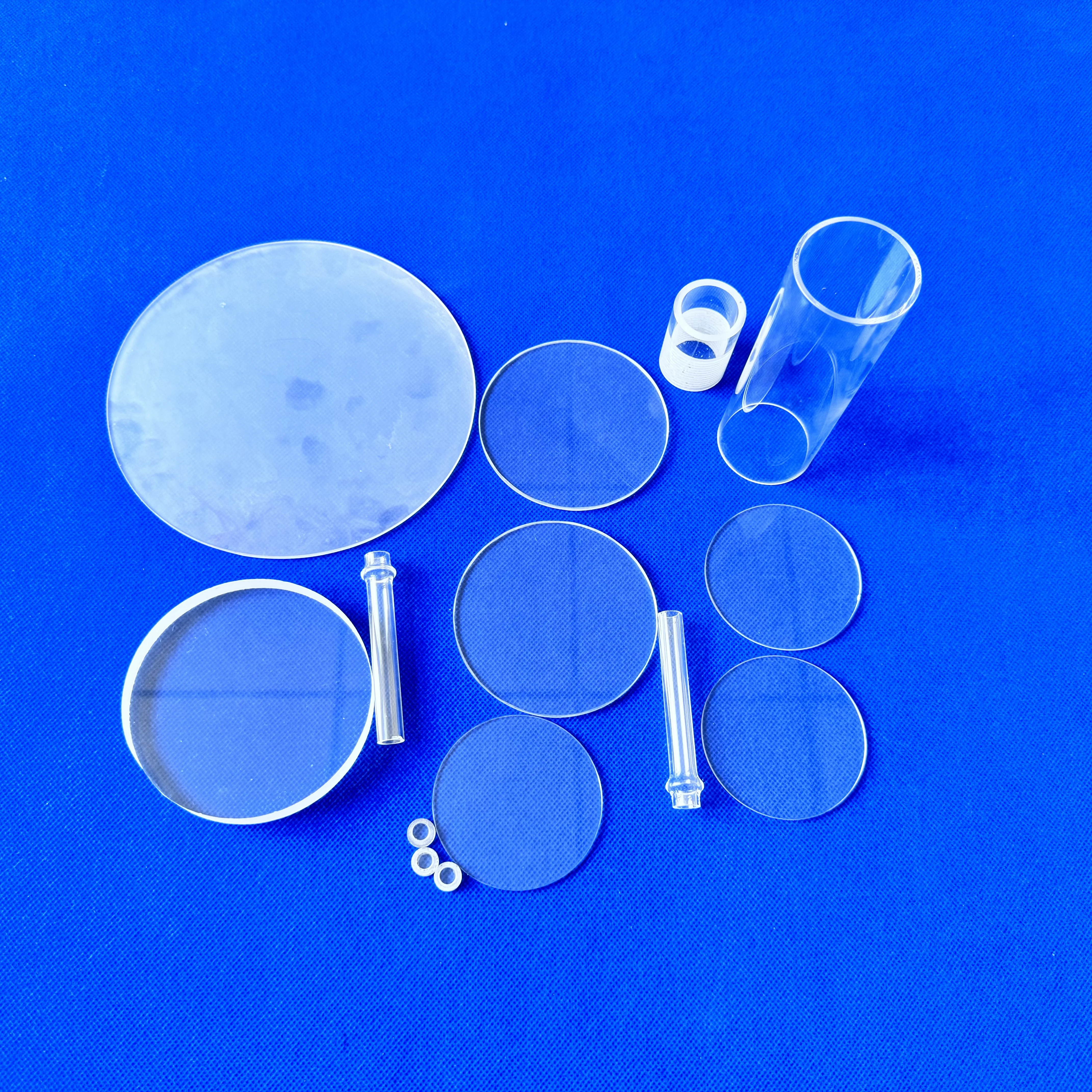 high temperature resistant glass furnace used quartz glass disc  glass tubes bottom open end polished frosted