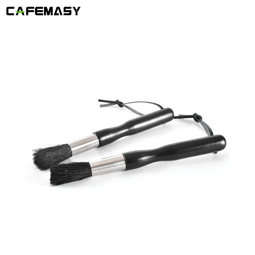 Barista Long Handle Coffee Grinder Powder Cleaning Brush Coffee Machine Brush Wood Handle Pig Bristle Dusting Espresso Brush