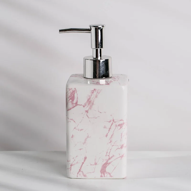 Ceramic Nordic Bathroom Product Household Items Decor for Home modern hotel marble Dispenser Set Soap Bathroom accessories