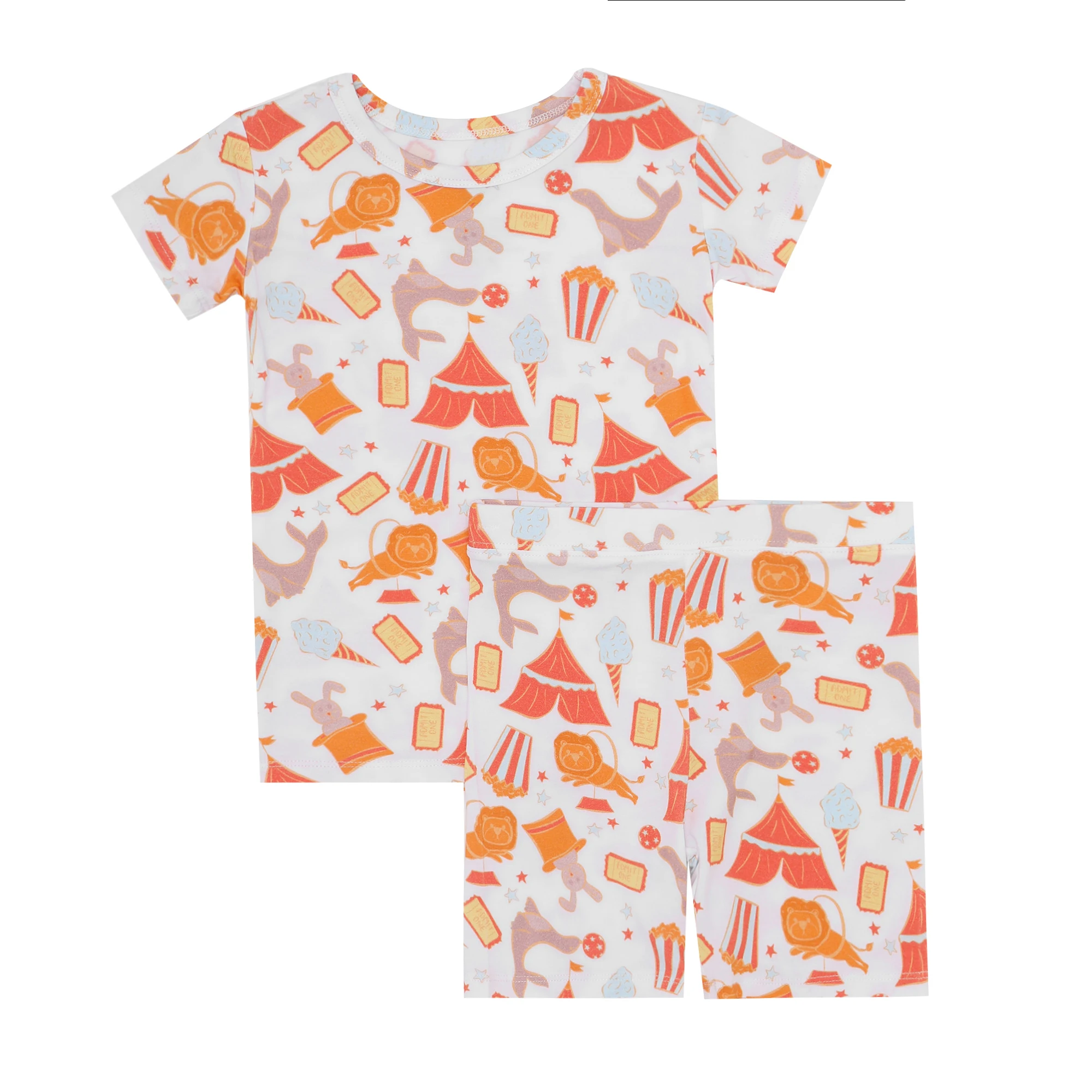 2024  Custom Patterns Two Piece Sleepwear Long Sleeve Baby Kids Pajamas Set