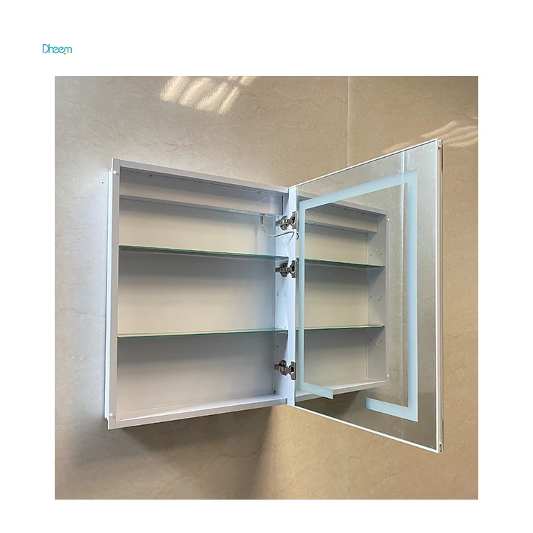 Шкафы для ванной комнаты и зеркало в нордическом стиле из нержавеющей стали с функцией умного зеркала