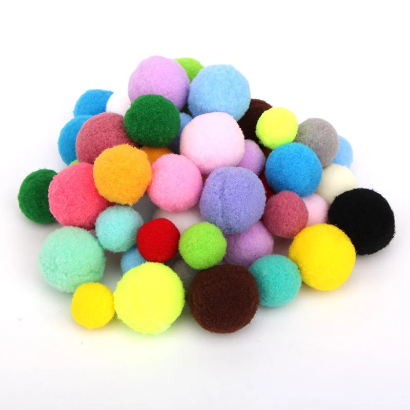 Bview Pompoms 10mm 15mm 20mm 25mm DIY Pom Poms Ball Furball Home Decor Sewing Supplies