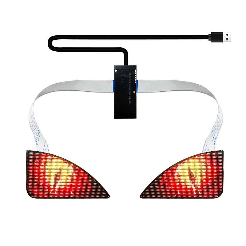 App Control Programmable Winking Eye Led Display Screen Panel Led Eagle Eye Blinking Screen for Backpack Bags Cars Clothes