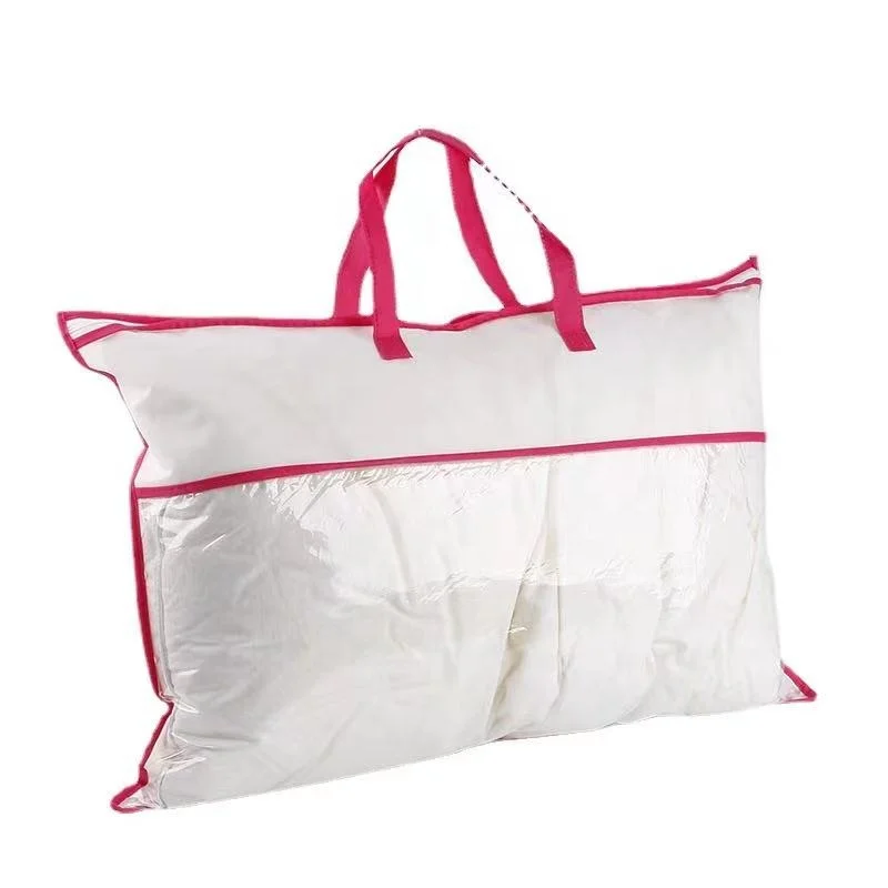 Custom logo transparent Plastic  zipper Pillow Bag