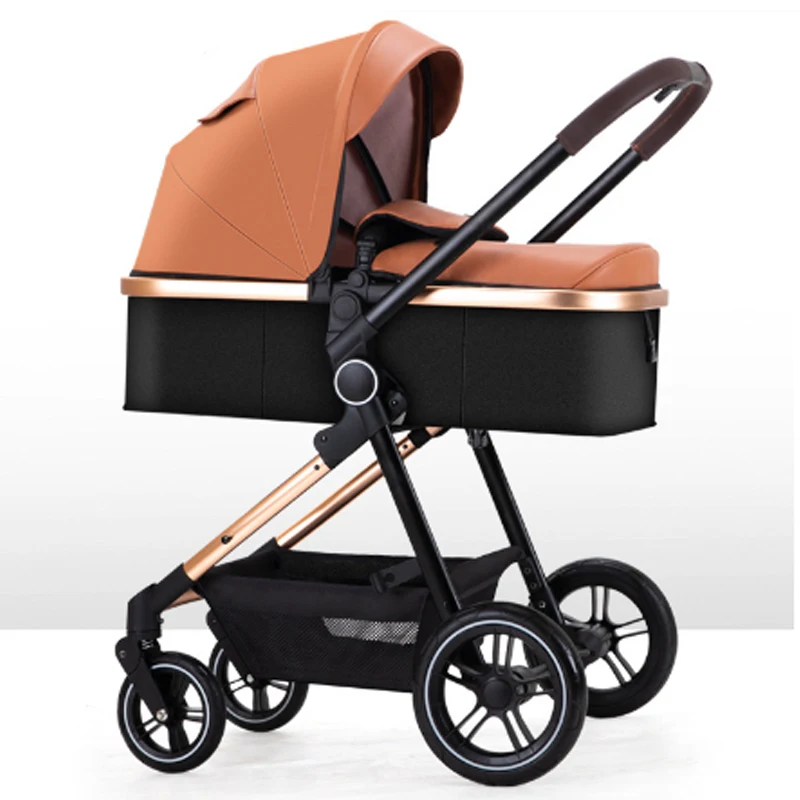 Luxury 3-in-1 Baby Stroller Linen Car Cart Buggies Folding Trolley Walker & Carrier for Infants