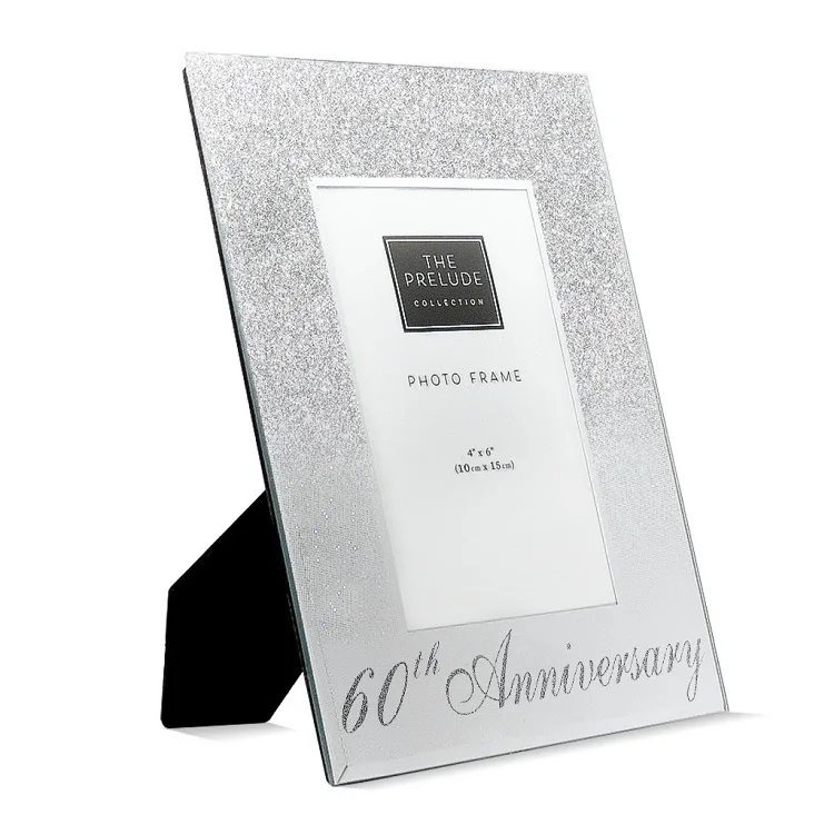 Ornate Gift Product  Light 10x15 Silver Sunshine 60th Wedding Anniversary Glass Picture Photo Frame