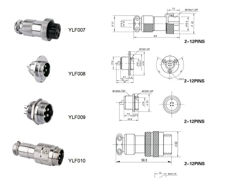ODM Wire Connector GX16 2 3 4 5 pin connector Threaded Connector Aviation Plug