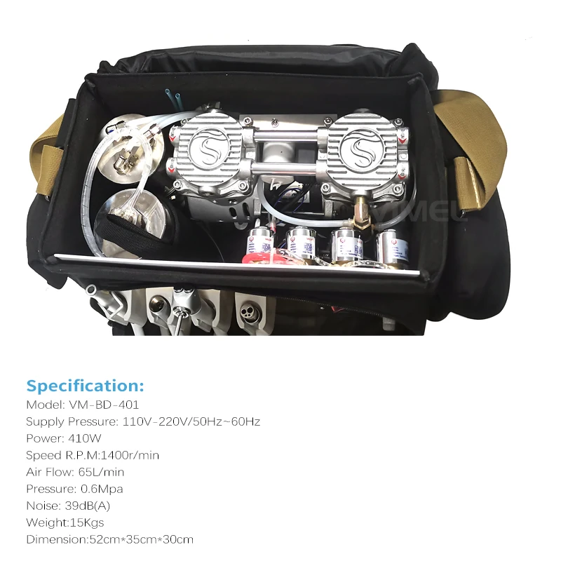 Economical Portable Mobile Dental Unit With Oilless Air Compressor for Dental Clinic dentistry hand bag dental equipment