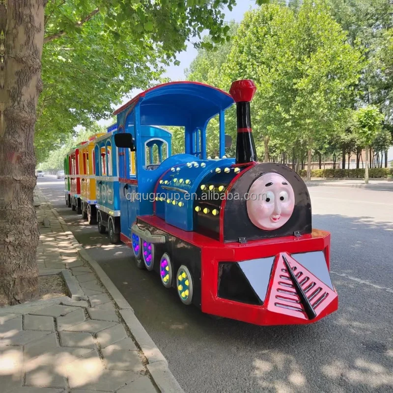 Popular thomas colorful amusement park electric track train rides for kids and adults