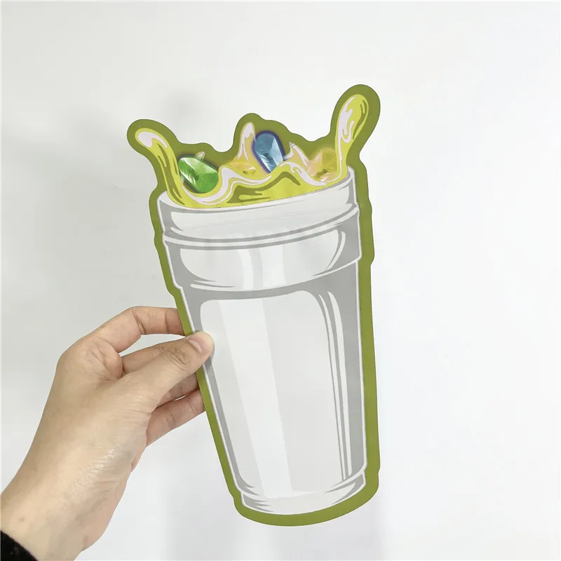 Special shape plastic die cut mylar bags custom design 3.5g smell proof ziplock bag