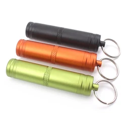Custom Logo Iridescent Metal Pill Box Smell Proof Aluminum Storage Container Pill Holder Keychain Outdoor Travel