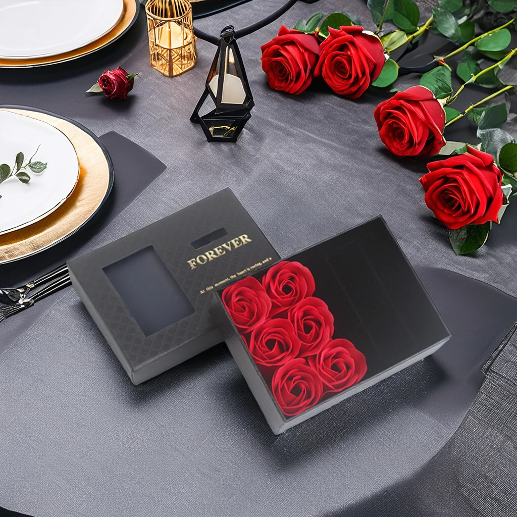 Костюм ко Дню Святого Валентина роза Подарочная коробка креативное мыло с 6 цветами украшение для витрины трехцветная искусственная Роза Рождество