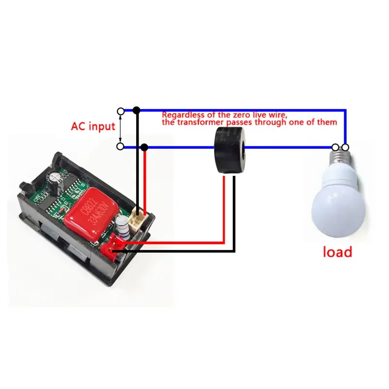 AC 50-500V Digital LCD Voltmeter Ammeter 10A 50A 220V Voltage Current Meter Tester Detector Dual Digital Voltmeter