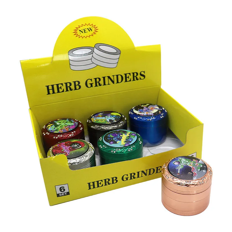 Wholesale trending grinders herbal smoking tobacco Zinc alloy 4 layers metal spice grinder 63mm dry herb grinder