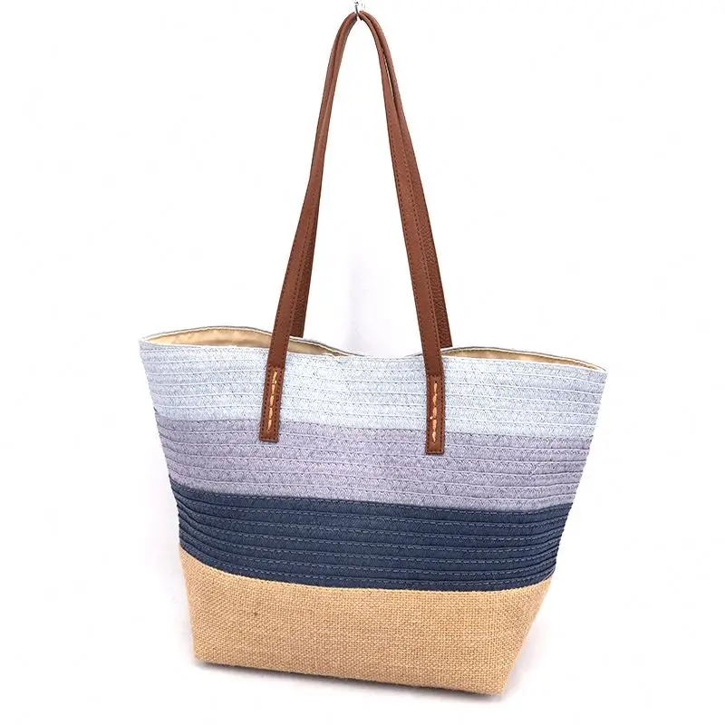 Factory customization women summer natural raffia straw bag rattan woven handbag woven straw bag