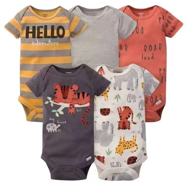 5 pieces pack 100% cotton free shipping baby clothes onesie pajama bodies bibi baby girlclothes