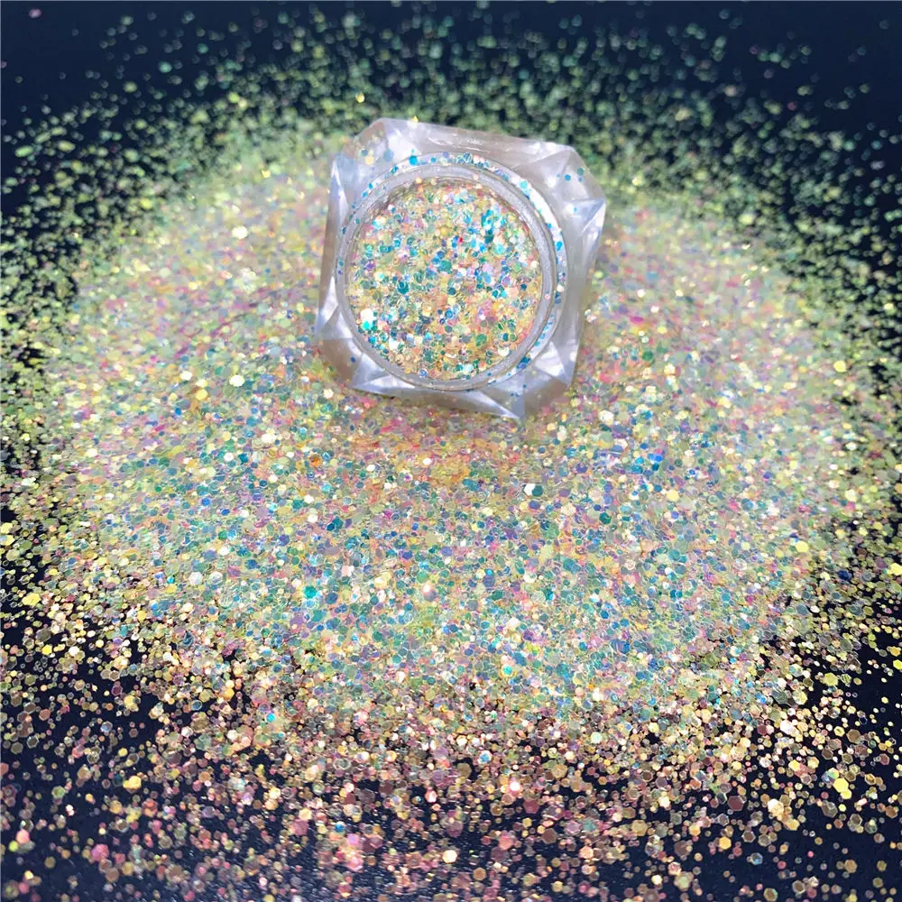 Ready To Ship 2oz high sparkle iridiscent chunky glitter in bottles