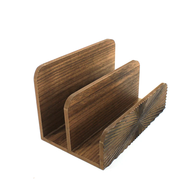 
Large capacity simple style delicate wood desk organizer storage wood file box 