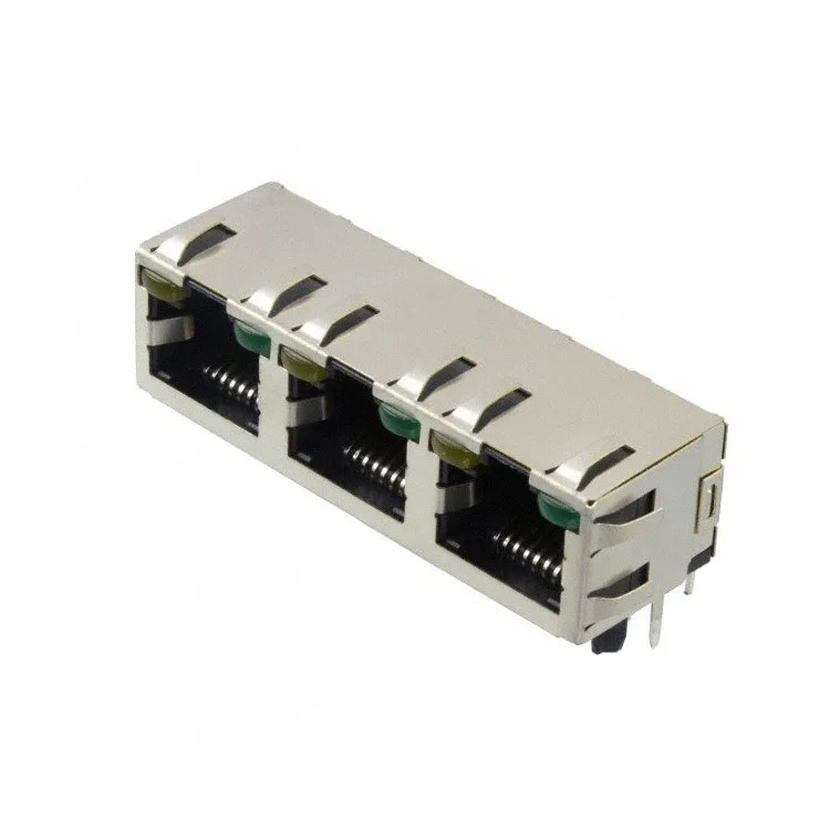 Без магнитного 1x3 Multi порты и разъёмы со светодиодной 8P8C модульный разъем RJ45 разъем