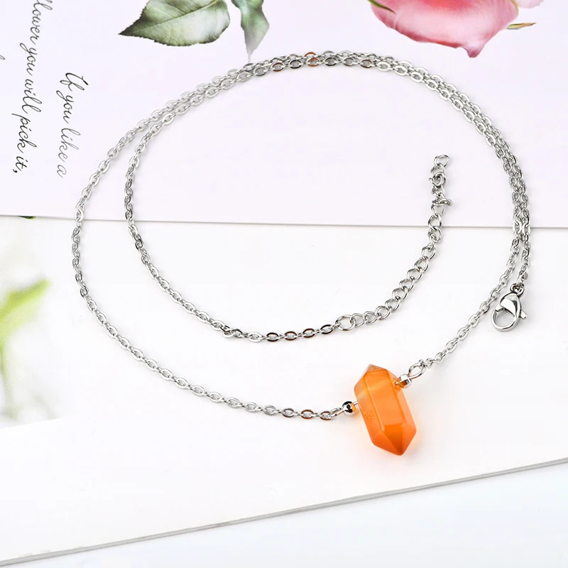 Wholesale Natural Stone Pendant Quartz Crystals Stones Healing crystal chakra crystal stone round pendant For Jewelry Making