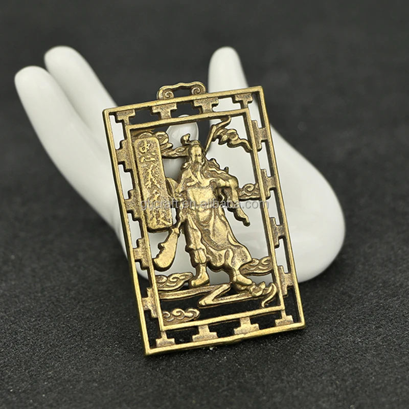 Factory direct  CA101 supply retro pure copper Buhhda crafts Guanyin Guan Gong dragon tag pendant