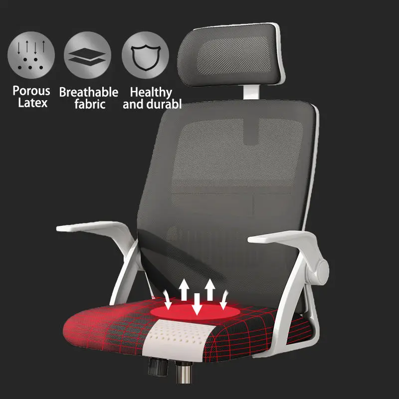Charmount Factory Ready Stock Office Chair with Headrest Home Computer Chair Mesh Staff Chairs Swivel Conference